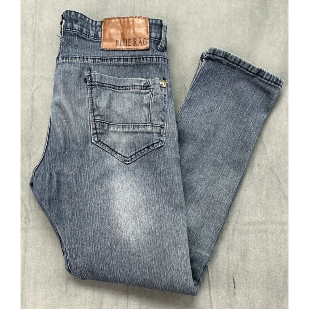 Blue Rag Jeans Distressed Mens 34x30 Pockets Medium Wash Denim RUNS SMALL